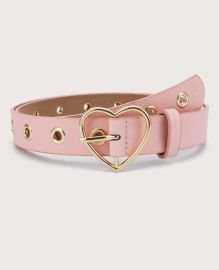 Eyelet Decor Heart Buckle Belt USA at Shein